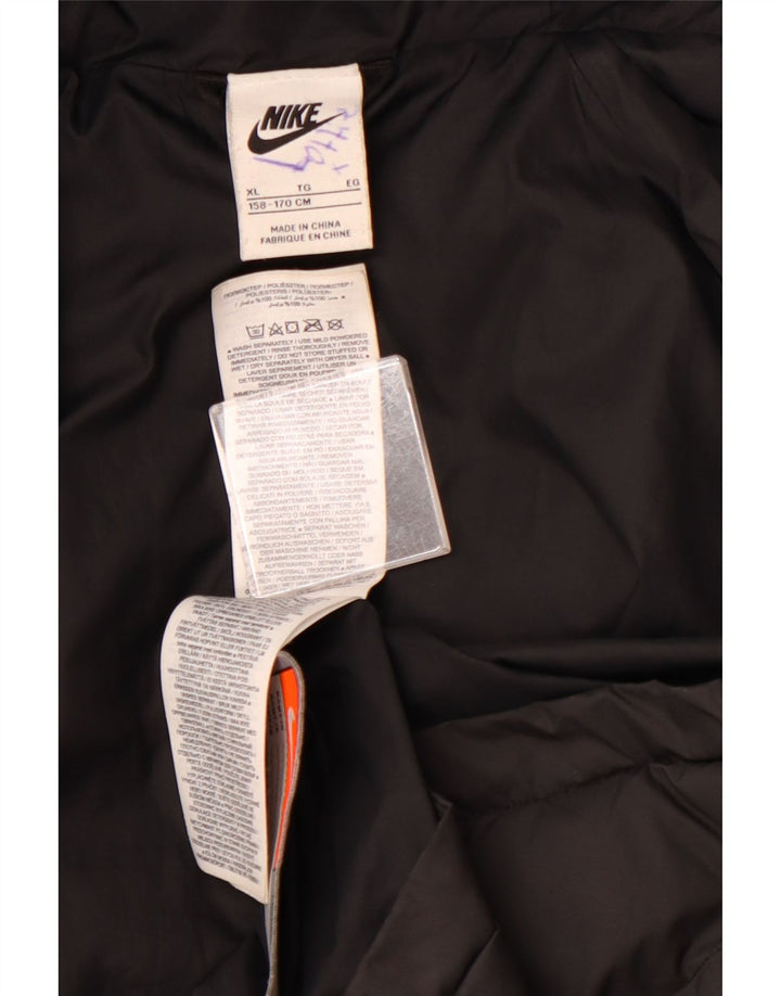 Podstavljena jakna s kapuljačom NIKE za dječake 13-14 godina XL crna poliesterska boja