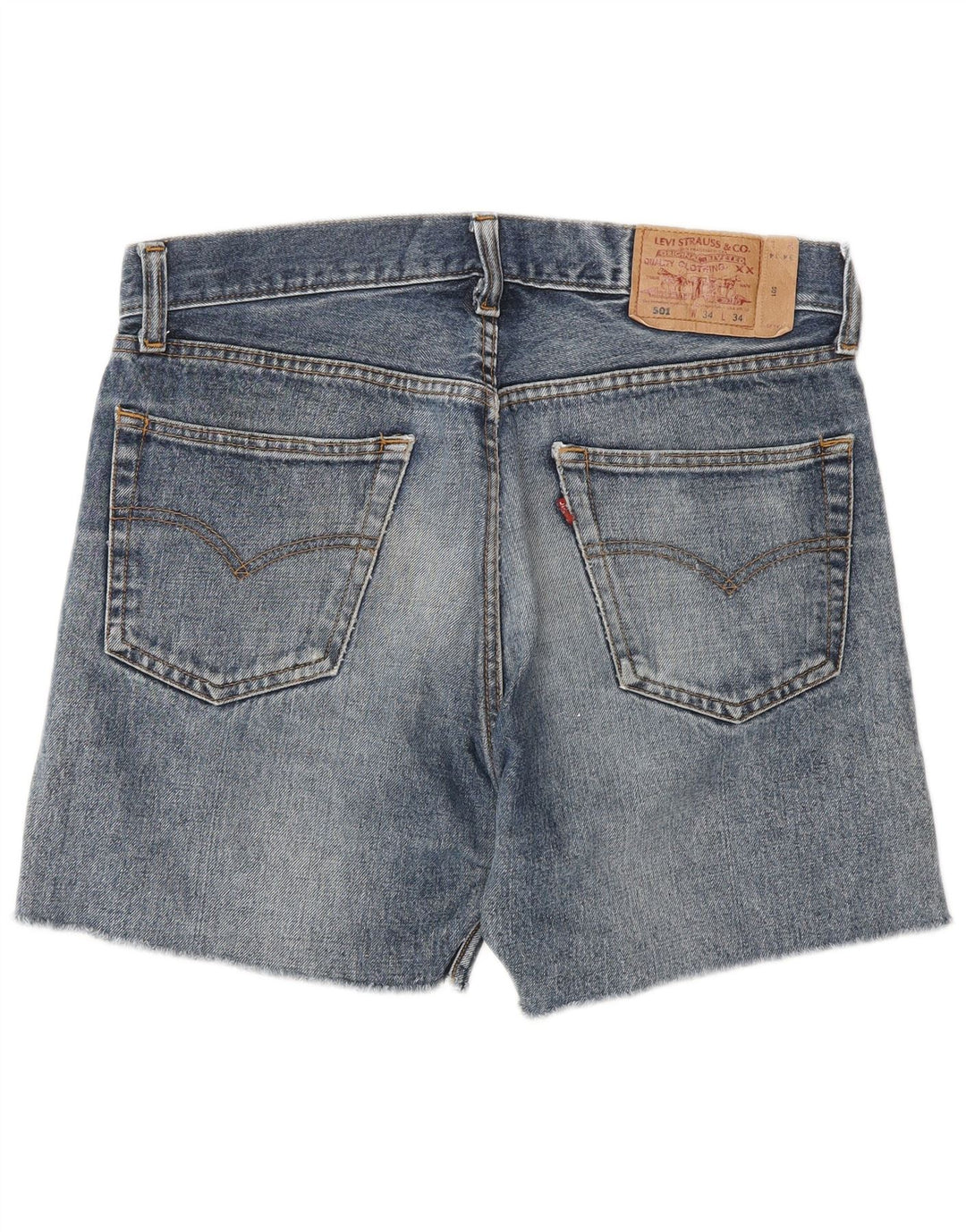 LEVI'S muške 501 traper kratke hlače W34 veliki plavi pamuk