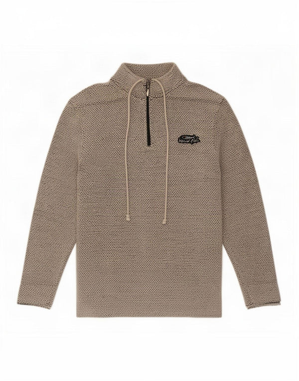 Weird Fish Mens Zip Neck Sweatshirt Jumper Large Grey Cotton