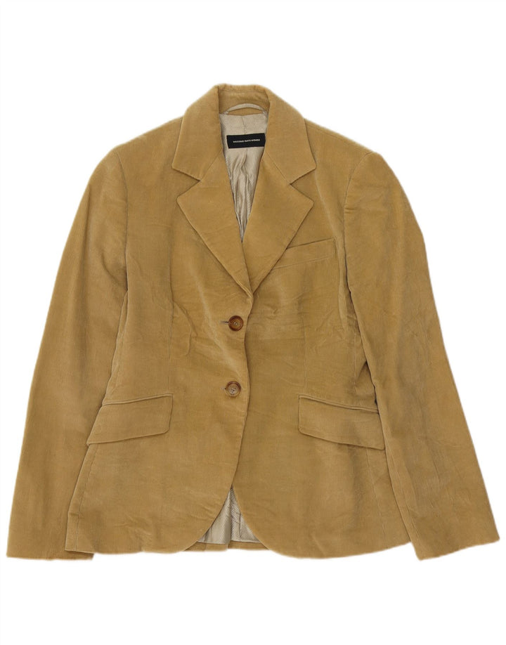 Ženska jakna od samta s 2 gumba Massimo Dutti EU 42 velika bež