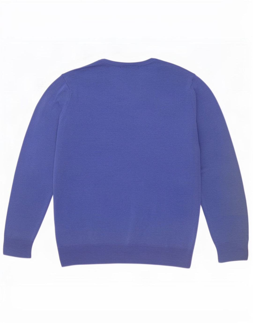 Marks & Spencer ženski džemper s V-izrezom UK 12 Srednje plava merino vuna