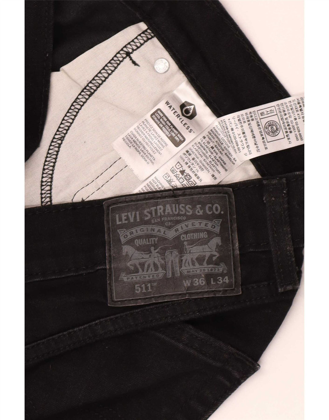 Levi's muške 511 uske traperice W36 L34 crni pamuk