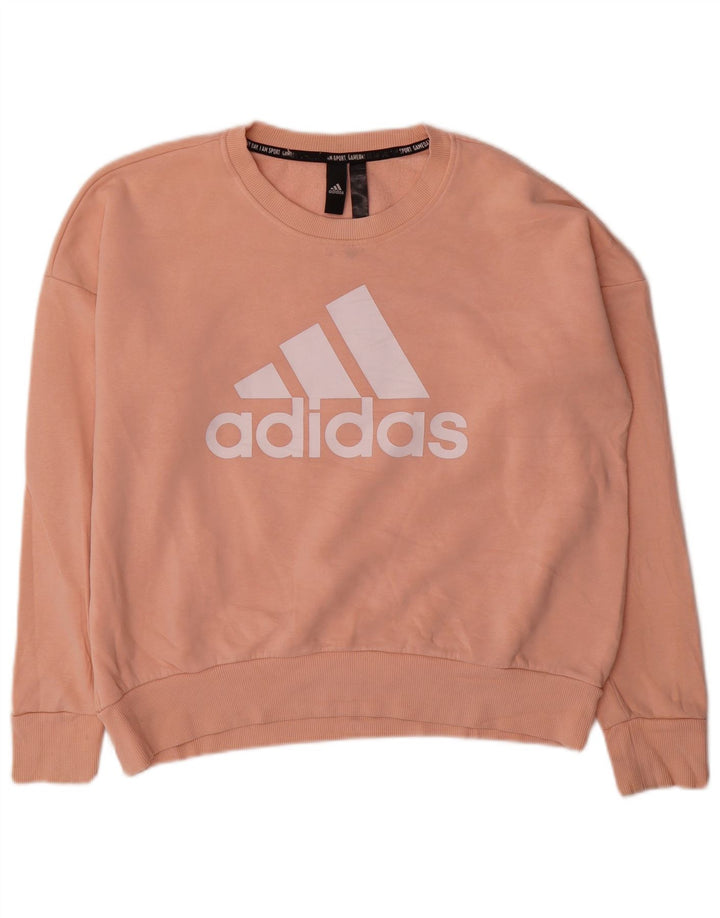 Adidas ženski džemper prekomjerne majice s grafičkim motivima UK 12/14 Srednje ružičasta