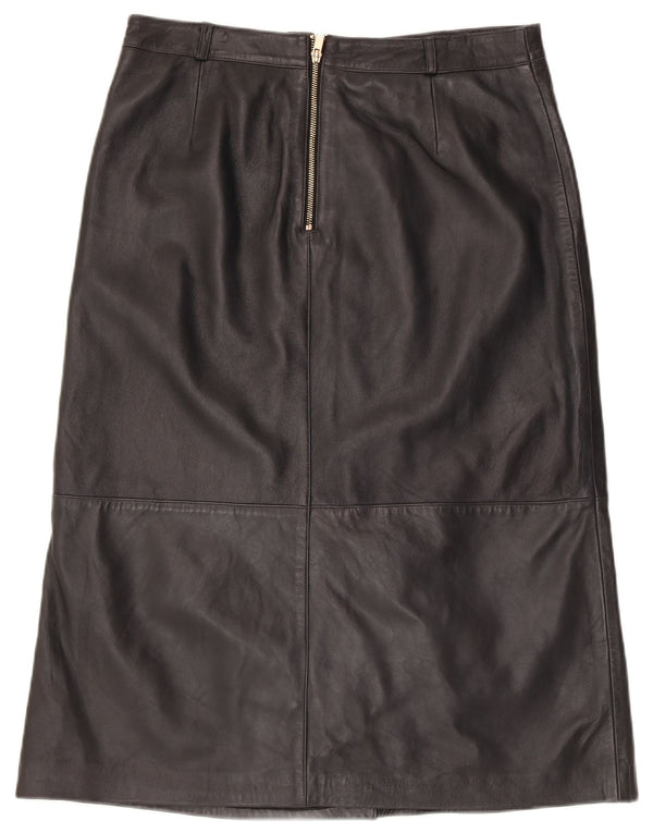 MINT VELVET ženska kožna suknja UK 14 velika W34 crna koža