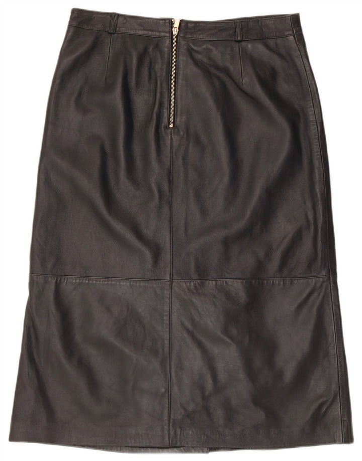 MINT VELVET ženska kožna suknja UK 14 velika W34 crna koža