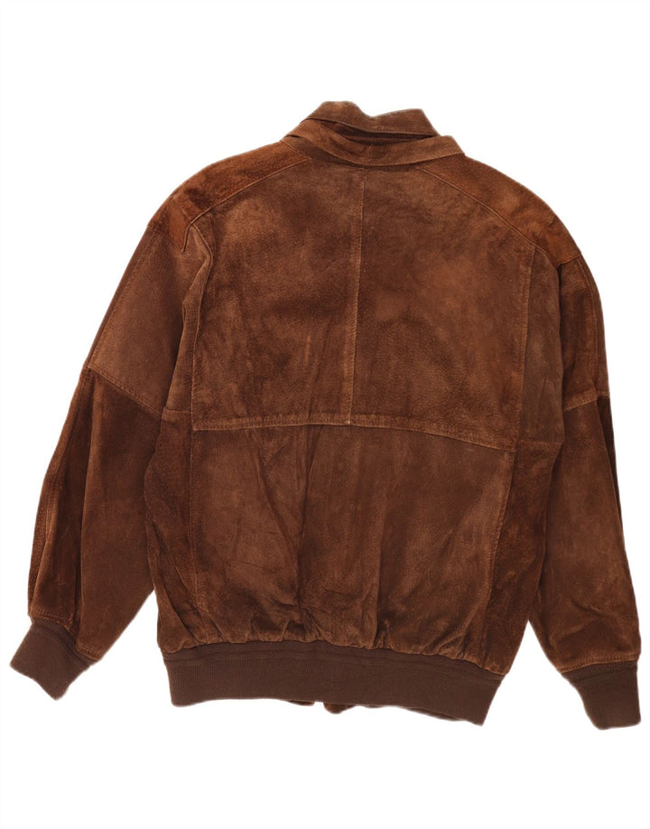 Vintage muška bomber jakna od brušene kože UK 36 Mala smeđa retro