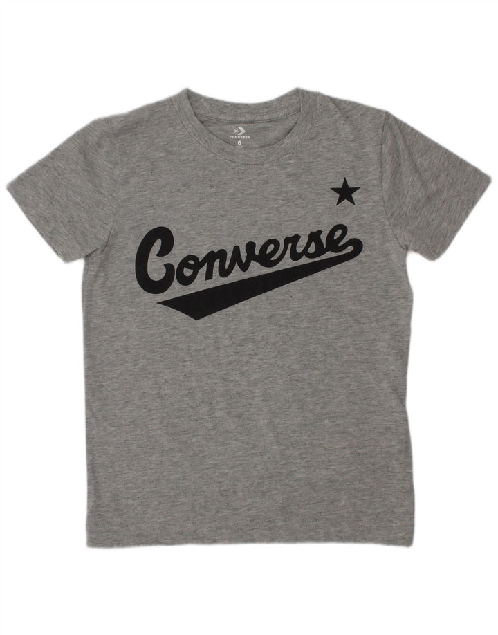 Converse Boys Graphic T-Shirt Top 5-6 Years Srednje sivi pamuk