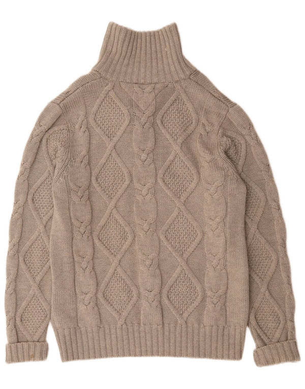 Tommy Hilfiger Mens Polo Neck Jumper Sweater Medium Grey Wool