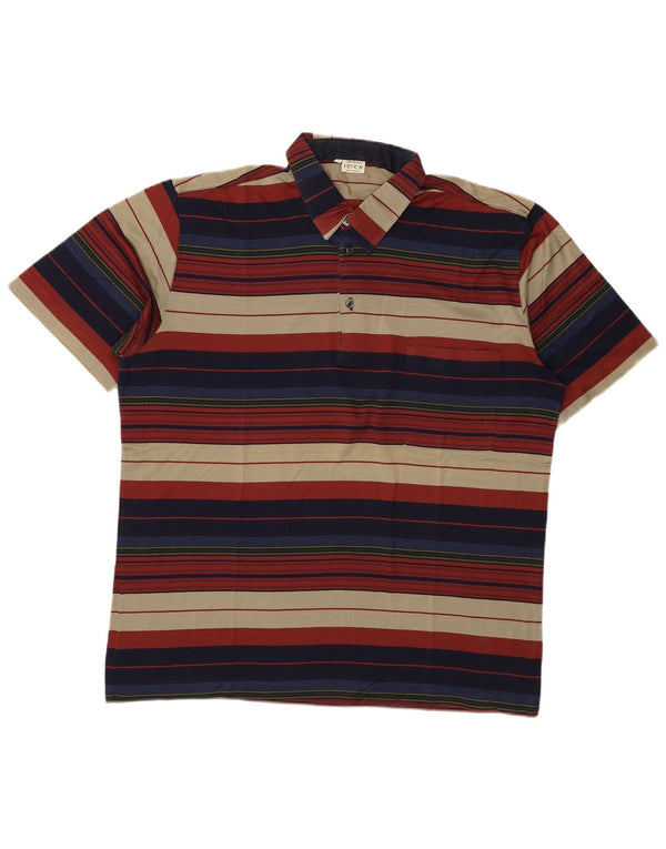 Vintage muška polo majica, veliki pamuk na raznobojne pruge
