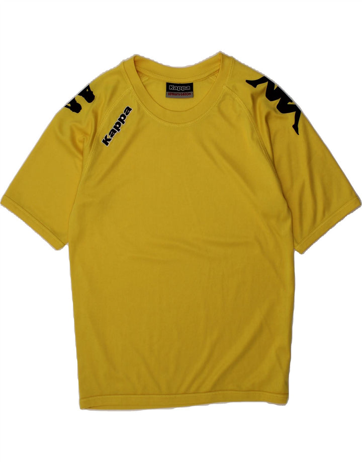 KAPPA Boys Graphic T-Shirt Top 9-10 Years Yellow Vintage Kappa and Second-Hand Kappa from Messina Hembry 