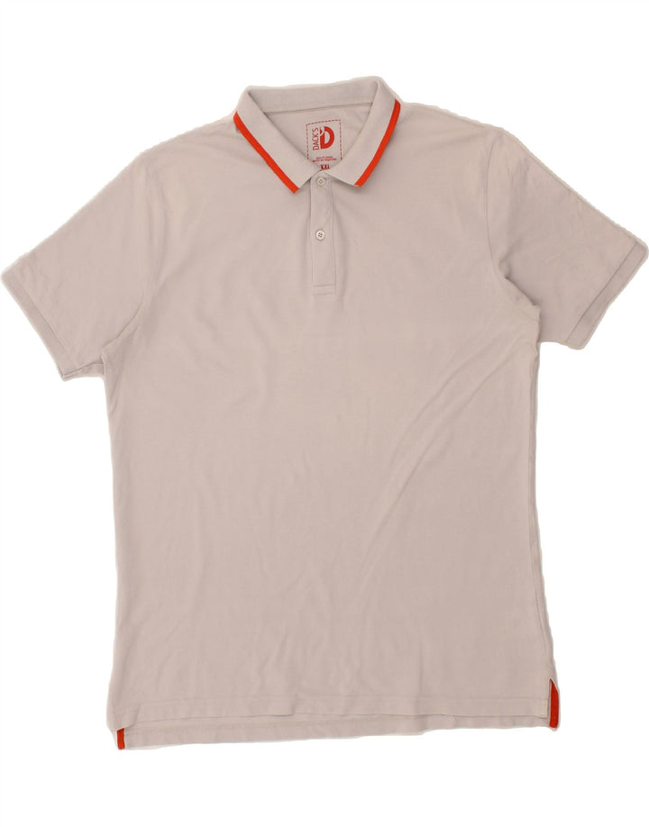 DACK'S Mens Polo Shirt 2XL Grey Cotton Vintage Dack's and Second-Hand Dack's from Messina Hembry 