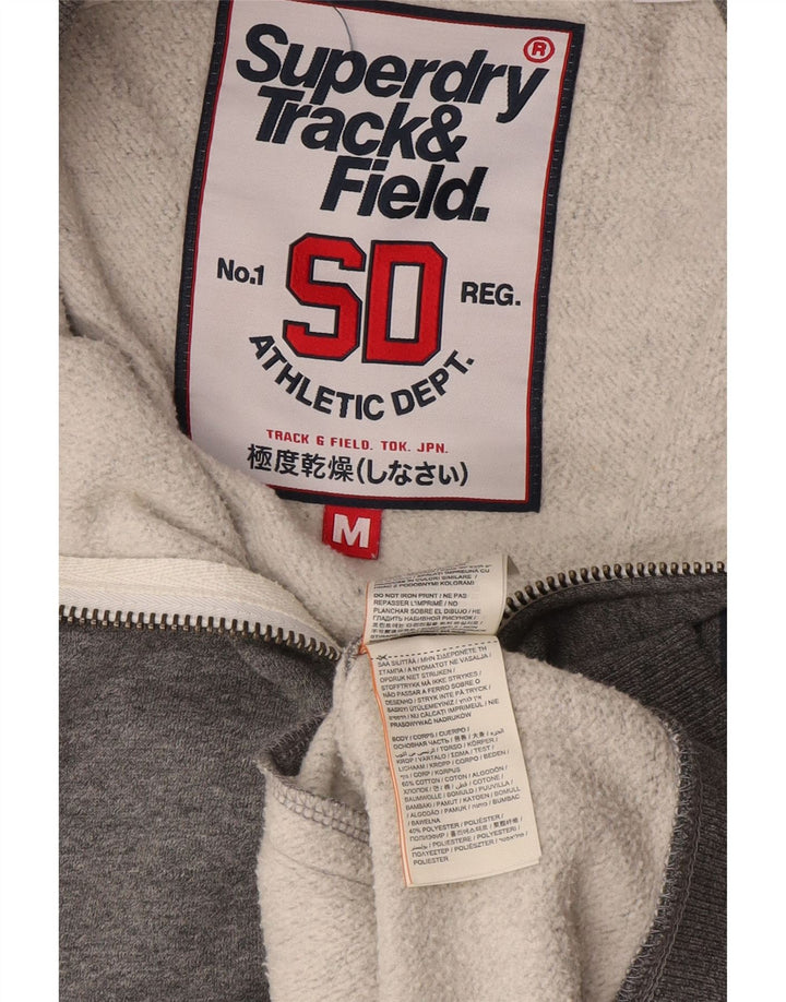Superdry muška grafička trenirka, gornja jakna, srednje sivi flekasti pamuk