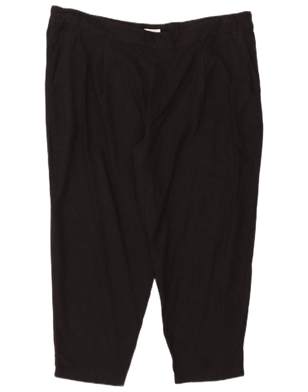 Marks & Spencer ženske Capri hlače UK 24 4XL W42 L25 Crna lanena