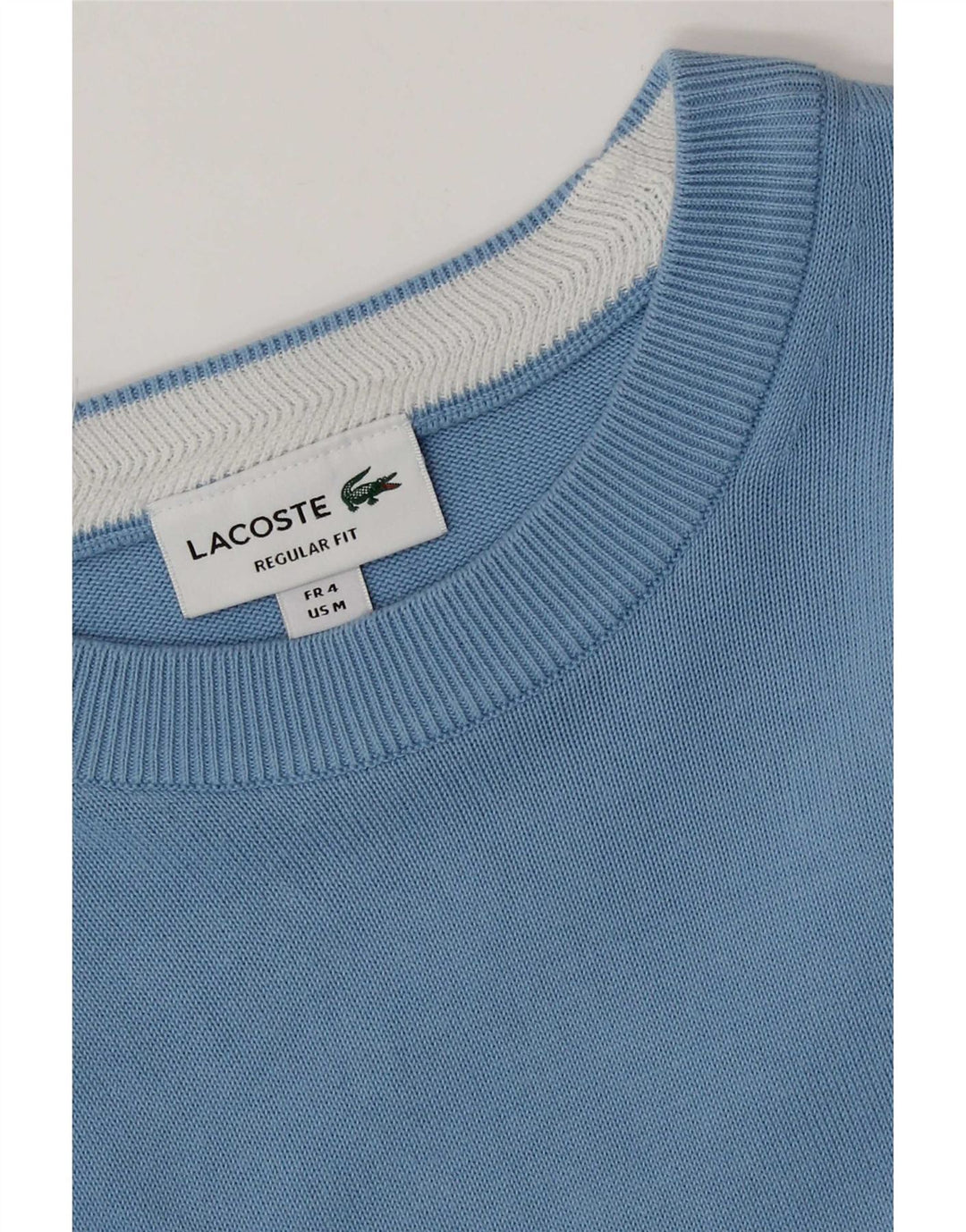 Lacoste muški džemper s veznim izrezom veličine 4 srednje plave boje