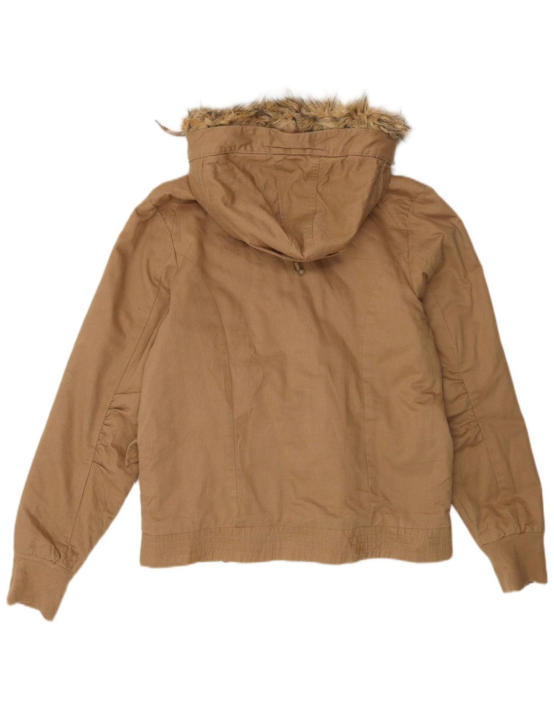 PUMA Womens Hooded Bomber Jacket UK 14 Large Beige