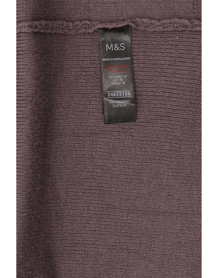Marks & Spencer ženski dugi otvoreni kardigan pulover UK 14 veliki sivi