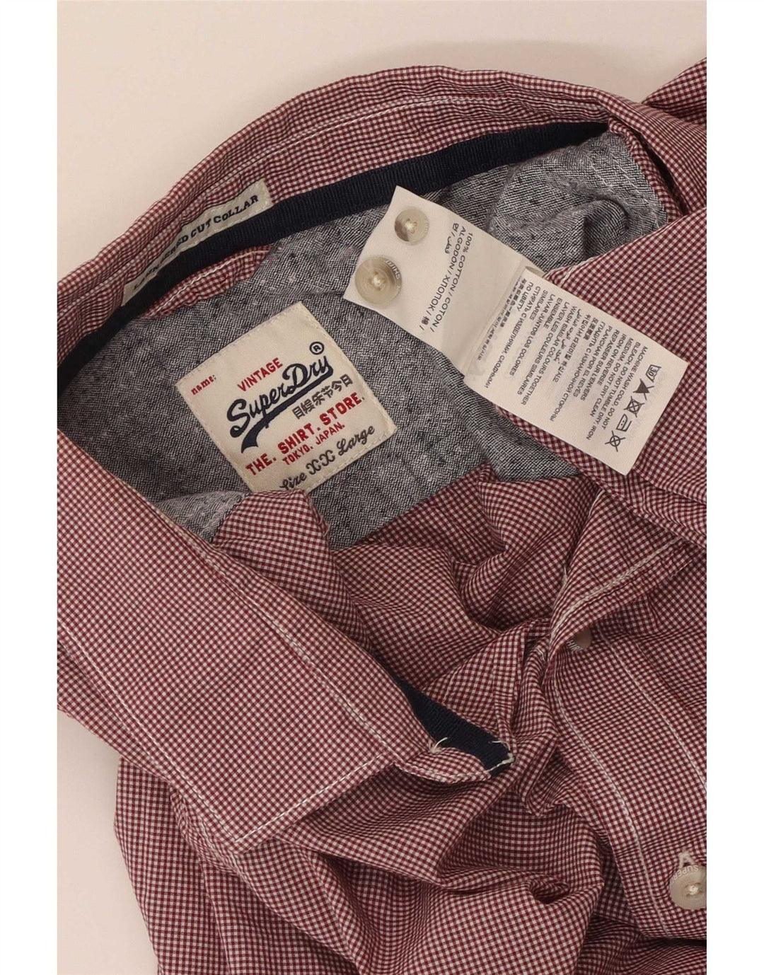 Superdry muška košulja Medium Red Gingham Cotton