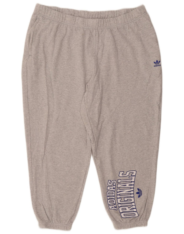 Adidas Ženske grafičke trenirke Joggers UK 24/26 2XL Sivi pamuk