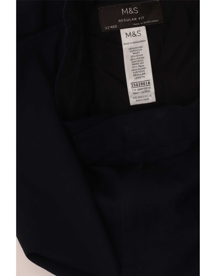 Marks & Spencer muške hlače standardnog kroja W32 L31 tamnoplavi poliester