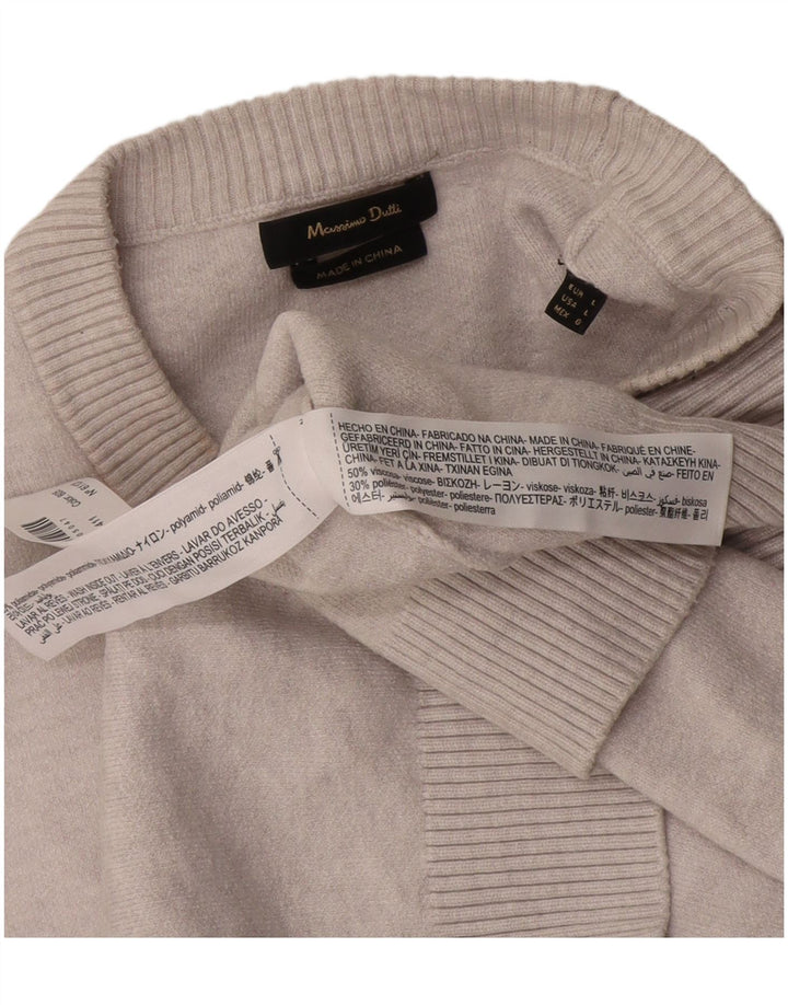 Massimo Dutti, muški pulover s okruglim izrezom, veliki sivi poliamid