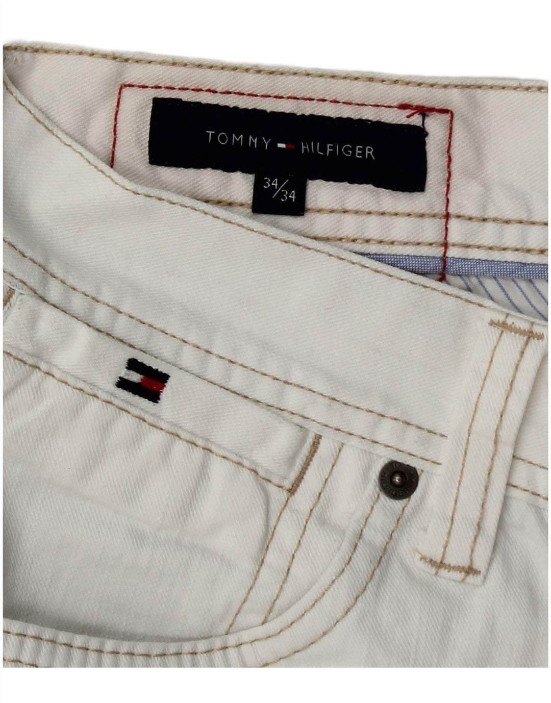TOMMY HILFIGER Muške ravne traperice W34 L29 plavi pamuk