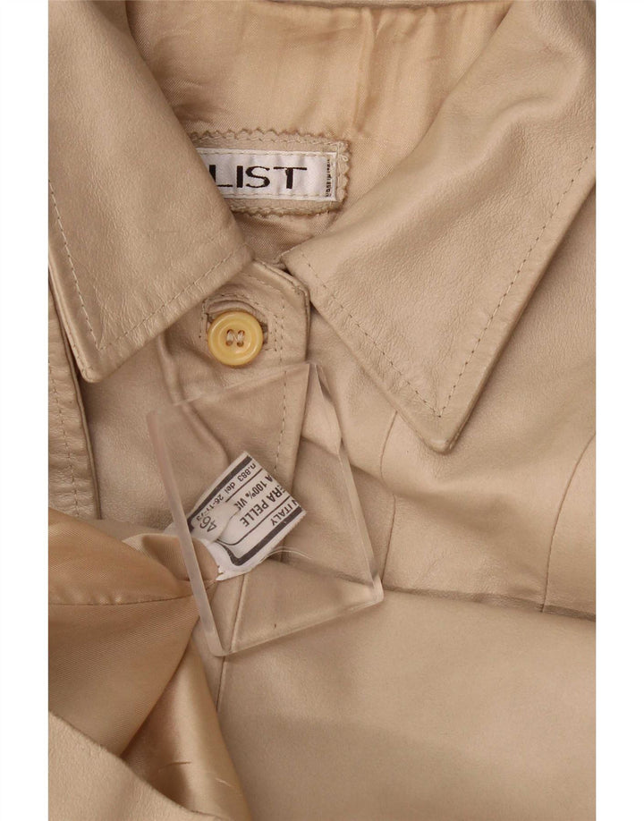 Vintage ženska kožna jakna IT 46 Large Beige