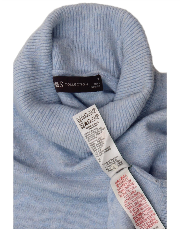 Marks & Spencer ženski pulover s rol izrezom UK 14 srednje plavi poliester