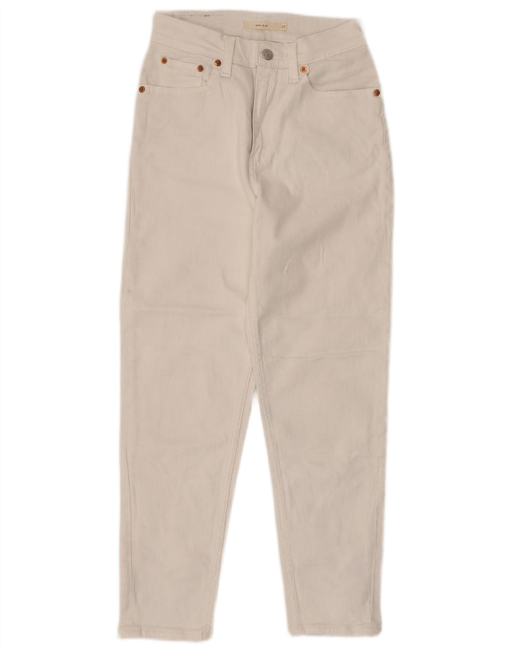 Levi's ženske Mom skraćene traperice W24 L24 od bijelog pamuka