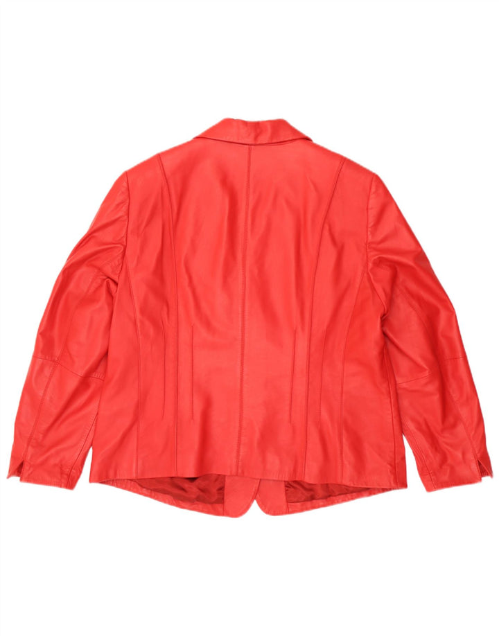 Gerry Weber ženska kožna jakna sako s 3 gumba UK 20 2XL crvena koža