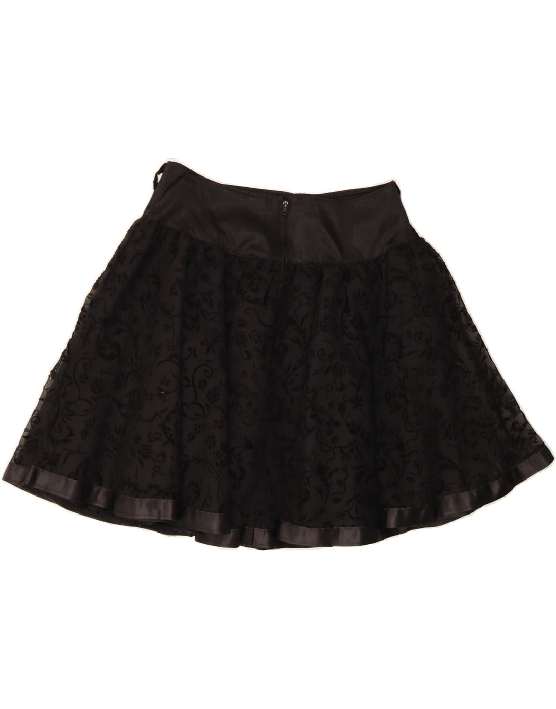 ORSAY Womens A-Line Skirt W30 Medium Black Floral Acetate Vintage Orsay and Second-Hand Orsay from Messina Hembry 