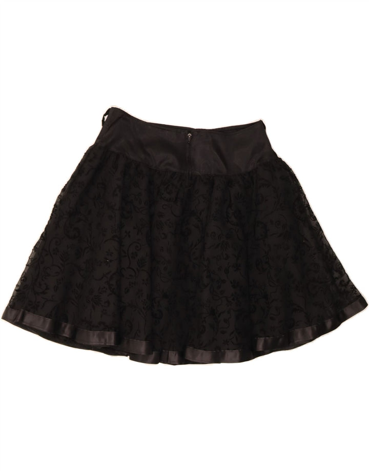 ORSAY Womens A-Line Skirt W30 Medium Black Floral Acetate Vintage Orsay and Second-Hand Orsay from Messina Hembry 