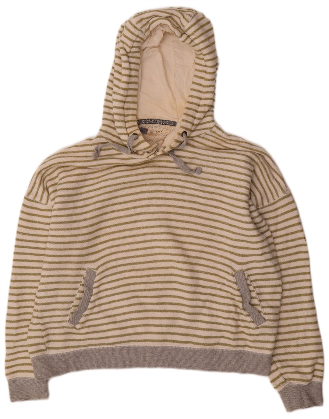 ROXY Ženska prevelika majica s kapuljačom UK 16 Veliki pamuk na bijele pruge