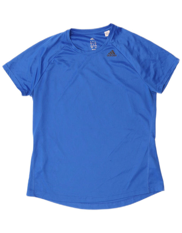 Adidas ženska majica kratkih rukava Climalite UK 12/14 srednje plavi poliester