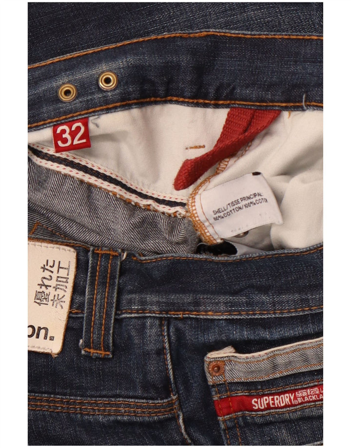 SUPERDRY muške ravne traperice W32 L33 plavi pamuk