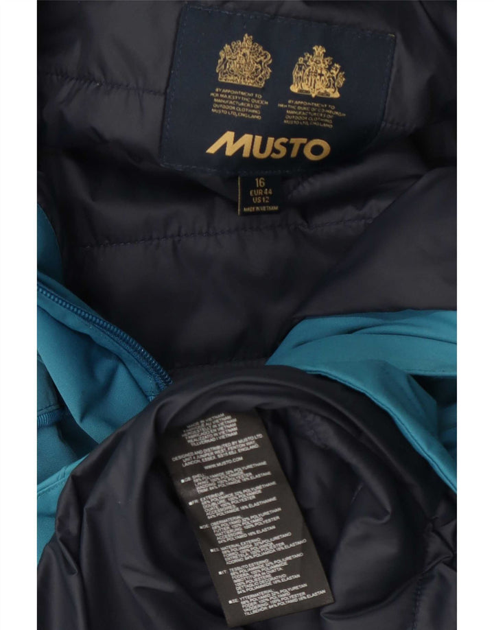 Musto ženska jakna s kapuljačom s grafičkim motivima UK 16 velika plava poliamidna