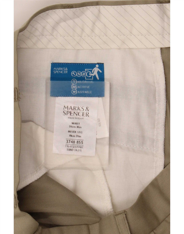 Marks & Spencer muške hlače s štipaljkama W36 L31 bež poliester