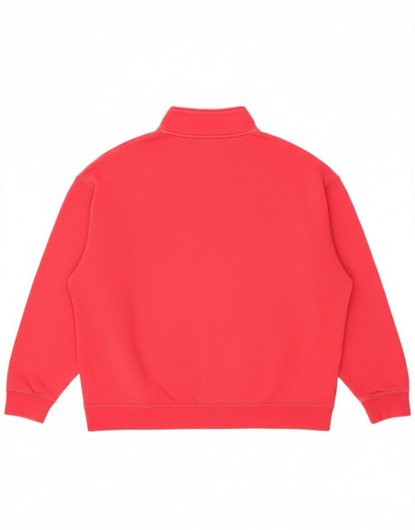 Nike ženska majica s prekomjernim izrezom s patentnim zatvaračem UK 14 Srednje ružičasti pamuk