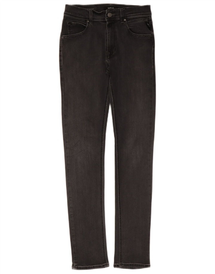 REPLAY Womens Slim Jeans W26 L30 Black Cotton