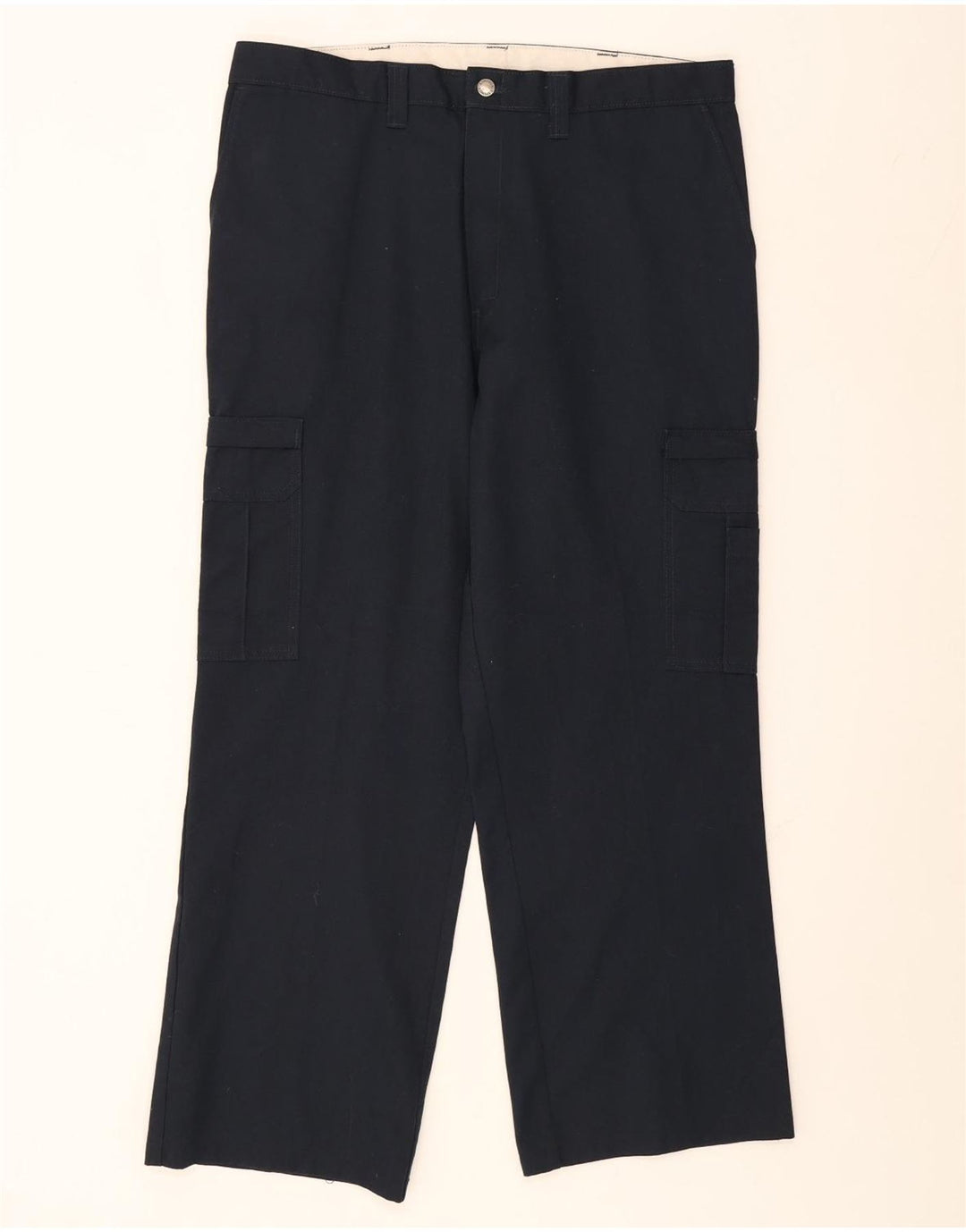 DICKIES Mens Straight Cargo Trousers W38 L29 Navy Blue Polyester Vintage Dickies and Second-Hand Dickies from Messina Hembry 