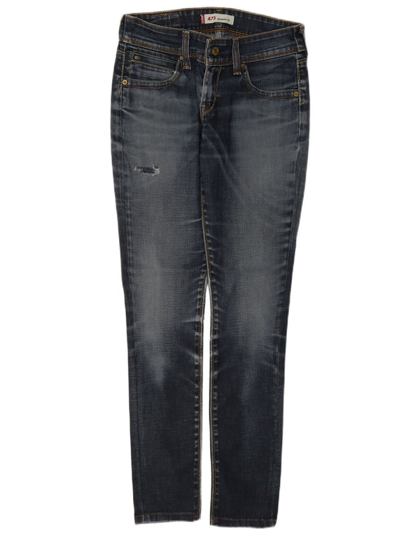 Levi's ženske 473 uske uske traperice s uskim bojama W29 L30 plavi pamuk