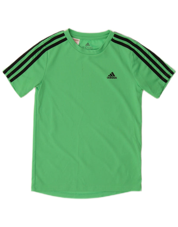 Adidas Boys Aeroready T-Shirt Top 9-10 Years Green Poliester
