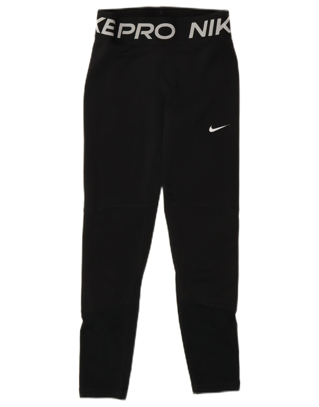 Nike Girls Dri Fit Graphic Leggings 8-9 Years Small Black Poliester