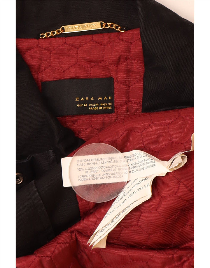 ZARA muška pomoćna jakna UK 38 Srednje crni pamuk