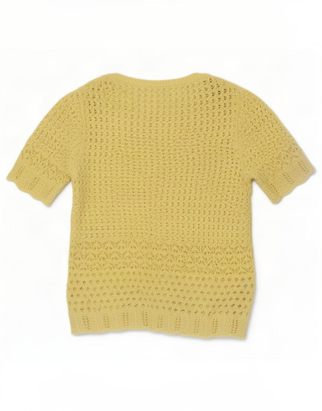 Marks & Spencer ženska heklana bluza UK 12 srednje žuti poliester