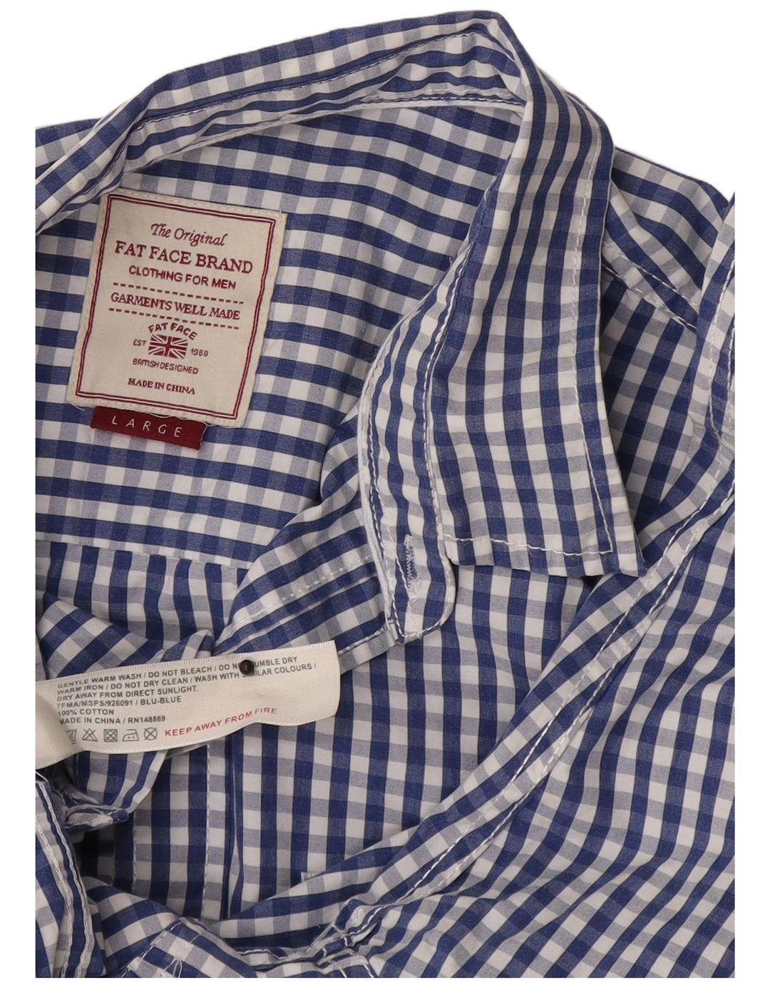 Fat Face muška košulja Large Blue Gingham pamuk