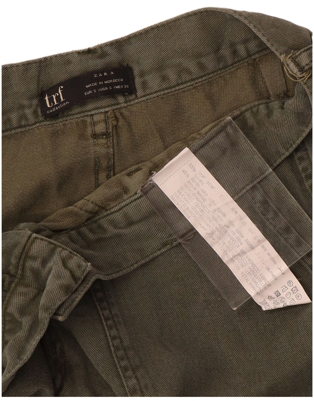 Zara ženske ravne kargo hlače male W26 L27 kaki