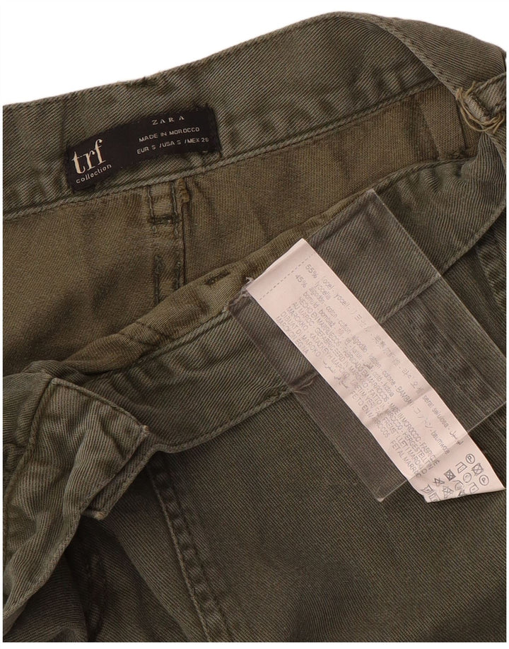 Zara ženske ravne kargo hlače male W26 L27 kaki