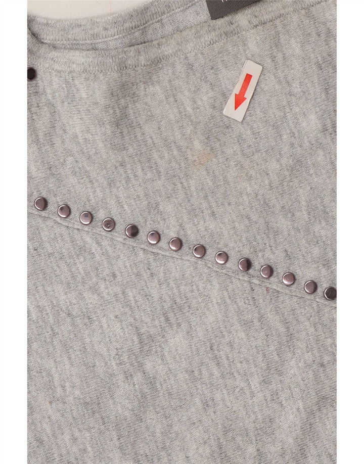 MINT VELVET Ženska prevelika bluza Top UK 6 XS Sivi flekasti poliester