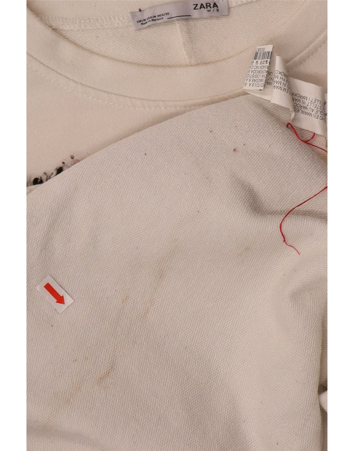 ZARA ženska majica prekomjerne veličine UK 14 srednje bijele boje