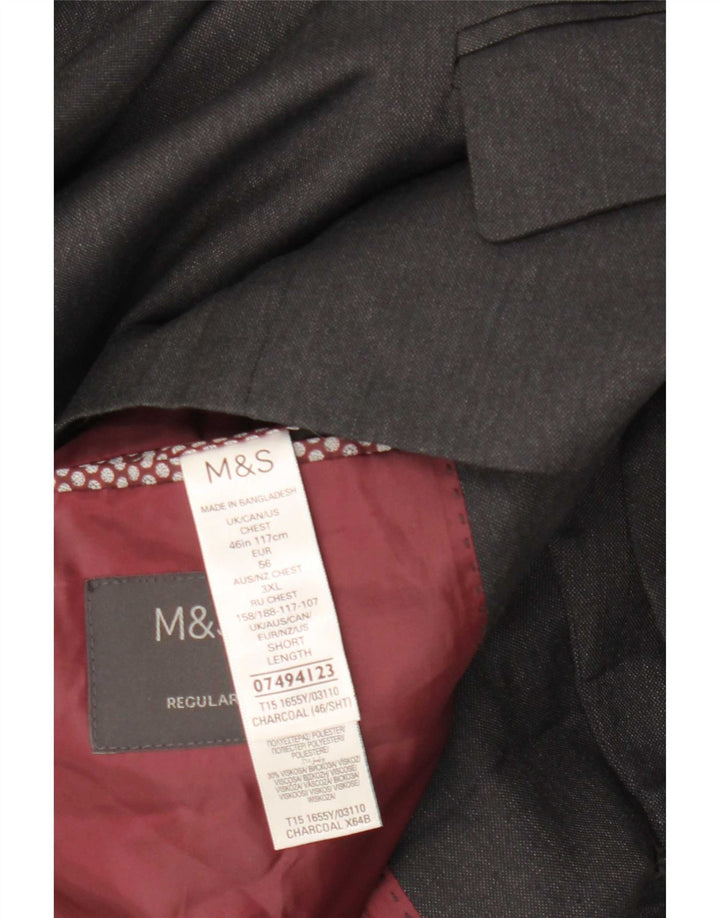 Marks & Spencer muška kratka jakna sa 2 gumba UK 46 3XL sivi poliester